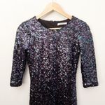 BB Dakota | Neva Black Purple Multi Sequin Mini Dress 3/4 Sleeve | Size Small Photo 2