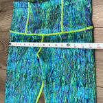 Tutu Blue Watercolor Mid Rise‎ Swim Yoga Leggings Blue Yellow Size Large Photo 9