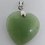 18 Karat White Gold Plated Aventurine Heart Pendan Green Photo 1
