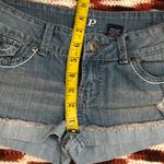 Y2K 2000s Grunge Micro Mini Baddie Hot Pants Low Rise Jeans Denim Booty Short Shorts #goth #whimsigoth bimbo subversive #acubi #gorpcore cyber #punk biker whimsygoth mcbling Size 5/6 Photo 6