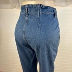 Garage  Paper Bag Mom Denim Jeans High Waist Rise Cotton Raw Hem Pleat size 7 Photo 4