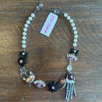 Betsey Johnson  HALLOWEEN CAT SPIDERWEB HAND STAR & EYE PENDANT NECKLACE & STONES Photo 1