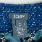 J.Crew  navy blue tweed round neck button front lady jacket with frayed edges. 2 Photo 5