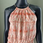 Antonio Melani Orange White Print Maxi Dress Halter Size 10 Photo 1