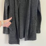 Theory Wool Women’s Open Front Pocket Sweater Cardigan in Dark Grey Size Small Photo 5