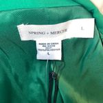 Spring + Mercer Emerald Green Satin Blazer in Large | Tailored One Button Photo 9