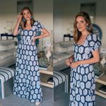 RARE NWOT Agua By Agua Bendita Pomelo Riviera Floral Linen Maxi Dress Size M Blue Size M Photo 2