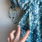 House Of Harlow 1960 Floral Blue Puff Sleeve Romantic Feminine Dress Size Medium Yellow Photo 6