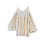 Kaitlyn  Cold Shoulder Tunic Dress Top Cream Photo 9