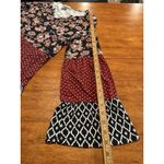Kate & Mallory Kate & Mallory Boho Mixed Print Top Women’s Large Long Sleeve Floral Polka Dot Photo 7