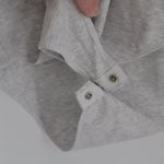 ZARA NEW  Long Sleeve Bodysuit Heather Grey Women L Cotton Jersey Snap Fitted Top Photo 2