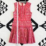 BCBGMAXAZRIA  Shira Red Lace & Mesh Cutout Mini Dress Size 4 Photo 6