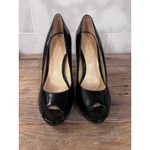Cole Haan Black Patent Leather Peep Toe Platform Stiletto Heels NikeAir Size 10B Photo 8
