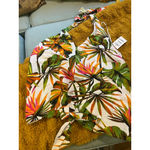 INC Women's  Tropical Garden Linen Halter Top S White Green Photo 3