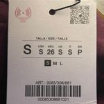 ZARA NWT  Short Mini Burgundy Ruffle Dress Sz Small Long Sleeve Photo 6