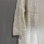 Anthropologie Moth Ivory Acrylic Eyelet Lace Crewneck Sweater Small White Photo 1