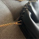 Understated Leather  mini crossbody bag, black, chain strap, scrunch clutch Photo 6