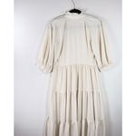 Amanda Uprichard  Womens Dress White Saffron Midi V Neck Tiered A Line Flowy XS Photo 9