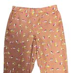J.Crew Women's Pink Falling Pansies Floral Elastic Waist Pants Preppy Size 8 Photo 1