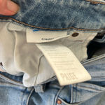 Paige  Cindy High Rise Ankle Straight Leg Jean 29 Light Blue Distressed Hem Photo 5