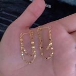 18K Gold Plated Gold Chain Tassel Dangle Drop Earrings for Women Photo 0