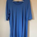 Eileen Fisher Fine Jersey Dress Tunic Blue Tencel Lyocell 3/4 Sleeves Large Photo 0