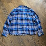 Aerie Blue Plaid Pajama Shirt Photo 2
