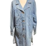 Robbie Bee Vintage Denim Duster Jacket Long-Line 100% Cotton Size 12 Photo 5