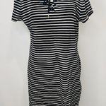 Tommy Hilfiger Striped  Navy Blue Gray And White Form Fitting Dress Size L Photo 0