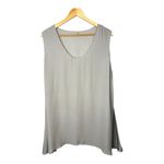 Silk Sleeveless Tunic Top Gray Minimalist Elegant Casual Dressy Women Size 2X Photo 2