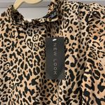 New Look  Animal Print Ruched Mock Neck Midi Dress Size 4 Long Sleeves NWT Photo 2