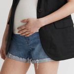 Madewell Over the Belly Denim Shorts Medium Dark Cuffed Jean Shorts MATERNITY 27 Photo 2