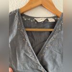 Beaded Embroidered Blouse Size 4 Gray Photo 5