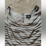 Adrianna Papell  Women’s Dress Gray‎ Tiered Ruffle Short Sleeve Formal Size 6 Photo 5