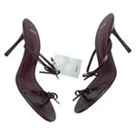 Mango MNG Morla Double Bow Strap Heeled Sandal Burgundy Size 37/ 6.5 Photo 5