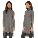We The Free  People Ribbed Charcoal Turtleneck Sweater Dress Long Sleeve Large Photo 1