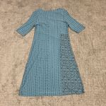 Habitat  Clothes to Live In Dress Womens Small Aqua Blue Black 3/4 Sleeve Midi Photo 3