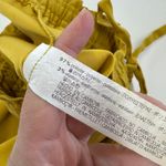 ZARA Pants Women X Small Yellow Tie Waist Crop Ankle Smocked Coastal Preppy Photo 5