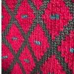 Vintage‎ Maggie White WoolBlend Knit Cardigan Sweater Red Gray Diamond Pattern M Size M Photo 3
