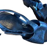 SAS Womens 9 Black Crocodile Embossed Slingback Wedge Sandals TRIPAD Comfort Photo 2