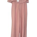 Lovers + Friends Nellie Pink Strapless Jumpsuit Ruffle M Photo 3