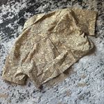 ZARA Tan and Black Leopard Cropped Button Down Shirt Photo 4