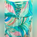 Tinibikini NWT  Swimwear Tie-Dye Ribbed One-Piece Swimsuit Ruffles Lace Up Large Photo 2