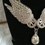 Silver and Crystal Angel Wings Necklace Set Photo 1