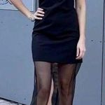 ZARA  NWT black mesh sheer organza 2 in one style underlay midi cocktail dress Photo 0