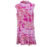 IBKUL Pink Paisley 1/4 Zip Flounce Hem Sleeveless Polo Dress Size XS Pockets Photo 4