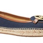 Michael Kors New! MK Logo Lillie Espadrille Flats Shoes Navy Blue Size 8 Photo 0