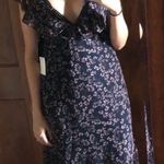 Lulus NWOT  Darling Daydream Navy Blue Floral Print Ruffled Maxi Dress Photo 8