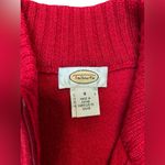Talbots  Women’s Vintage 100% Wool Full Zip Ribbed Cherry Red‎ Vest Photo 2