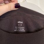 Aerie Chilled Out Split Hem Teddy Soft Sweatshirt Size Small Brown Fleece Photo 3